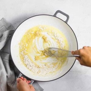 making roux.