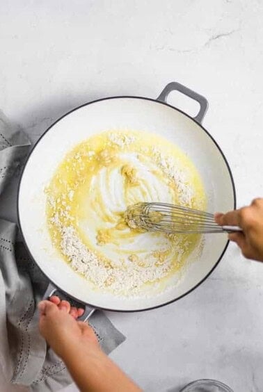 making roux.