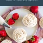 Strawberry cream cheese frosting for cakes and cupcakes.