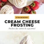 strawberry cream cheese frosting on cupcakes
