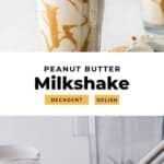 peanut butter cheesecake milkshake in a blender