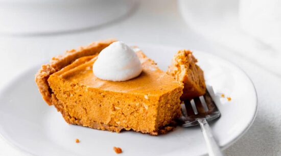 pumpkin pie on plate