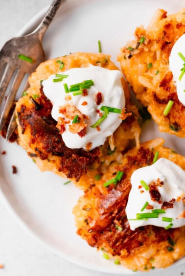 leftover cheesy potato pancakes