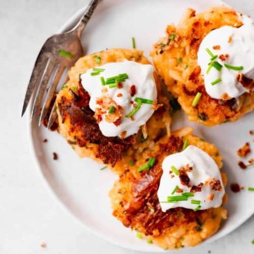 leftover cheesy potato pancakes