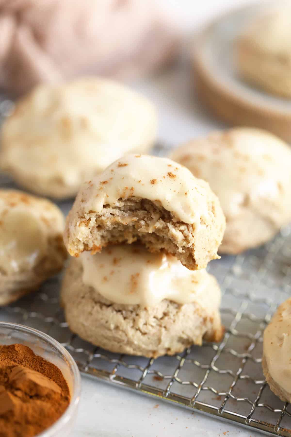 cream cheese cookies topped with glaze.