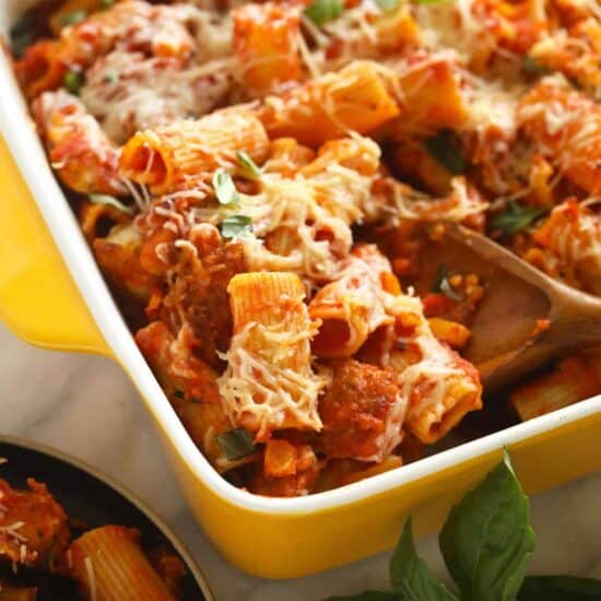 ChickenChicken parmesan casserole in a casserole dish.Parmesan Casserole