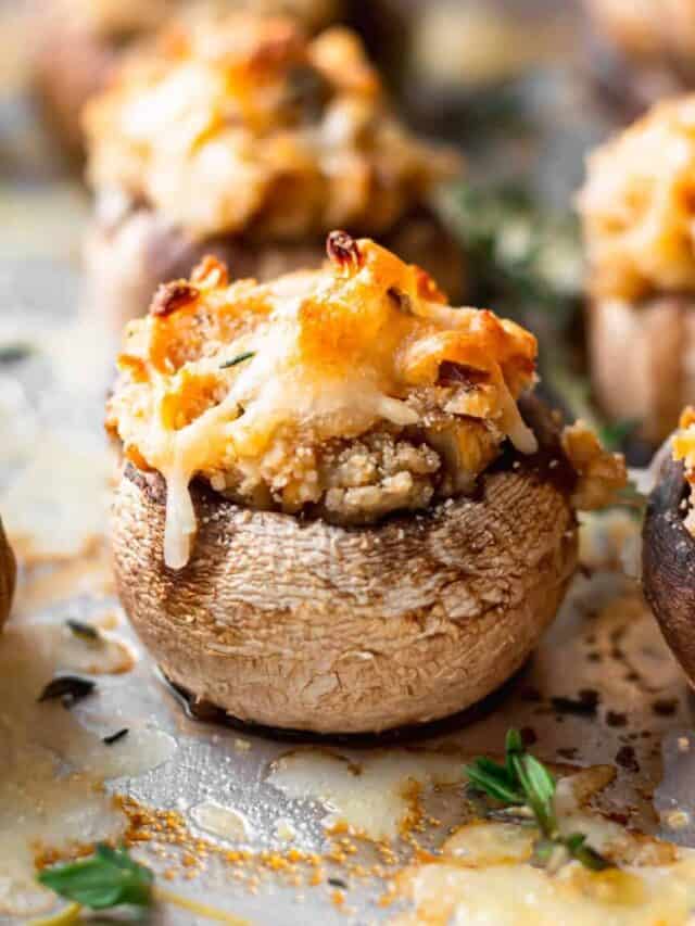 Cream Cheese Stuffed Mushrooms - Cheese Knees