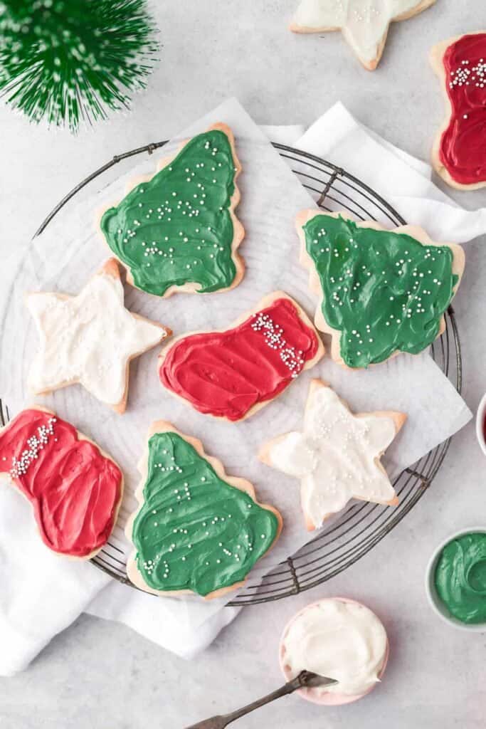 sugar cookies on parchment paper