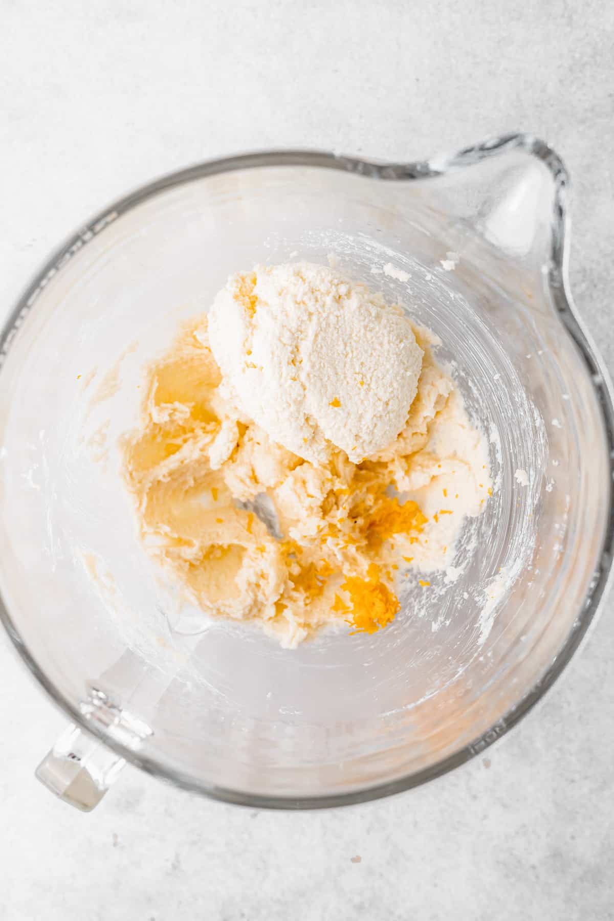 Ricotta cookie dough in a bowl.