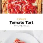 tomato tart on a puff pastry crust