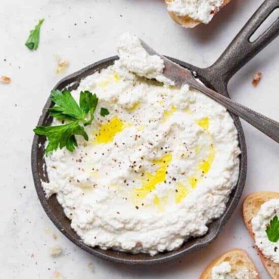 ricotta cheese in dish