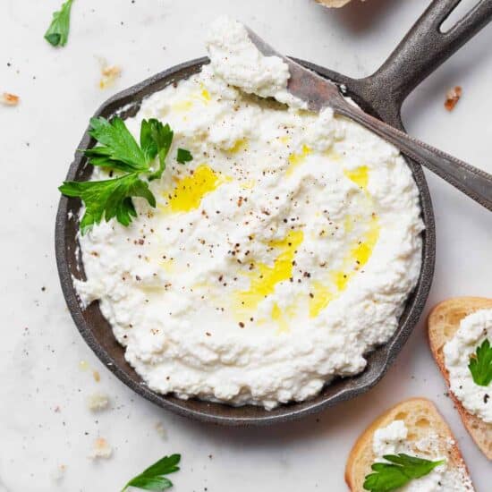 ricotta cheese in dish