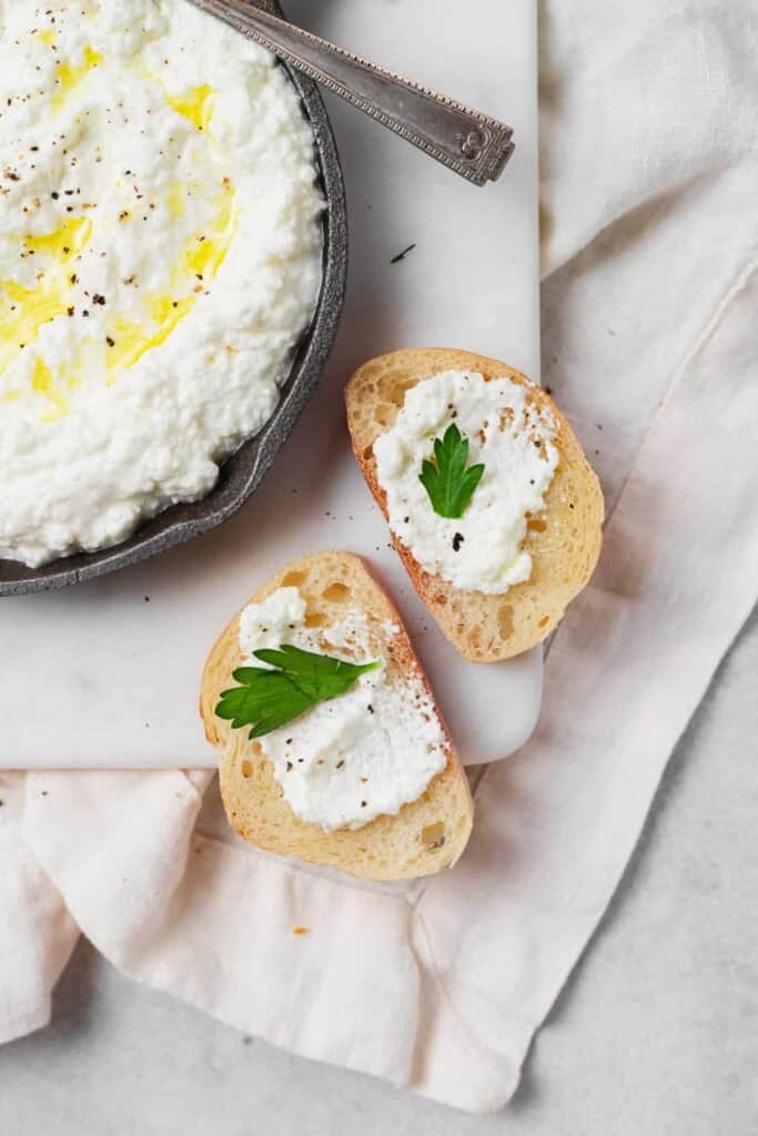 ricotta cheese on crostini 