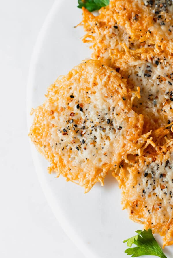 cheese crisps on plate