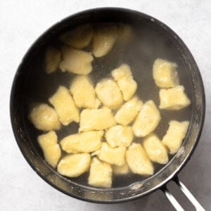 boiling ricotta gnocchi.