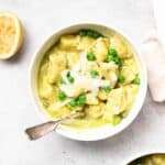 ricotta gnocchi with sweet pea butter sauce