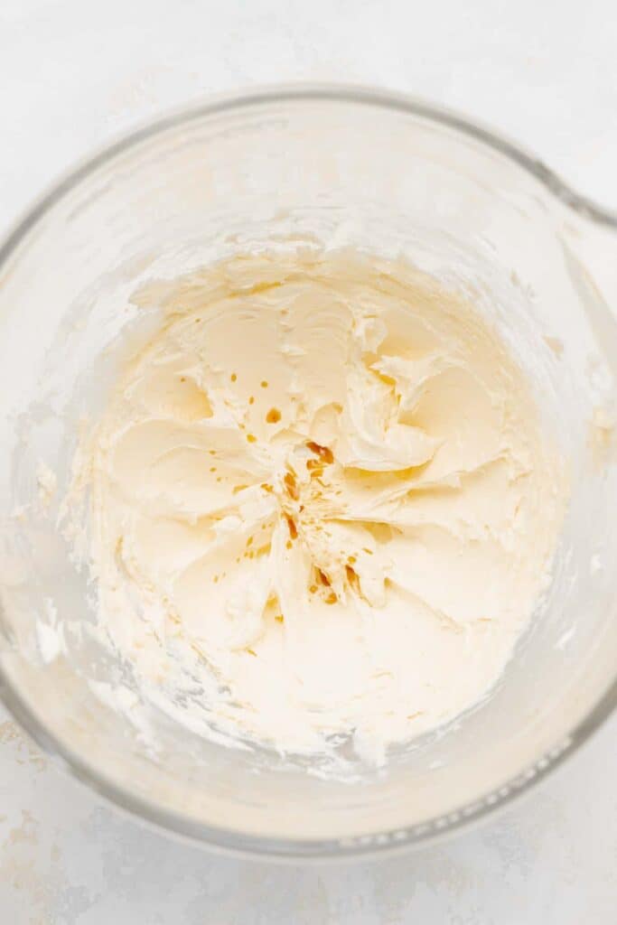 cream cheese frosting in stand mixer