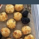 baked goat cheese balls with thyme and honey.