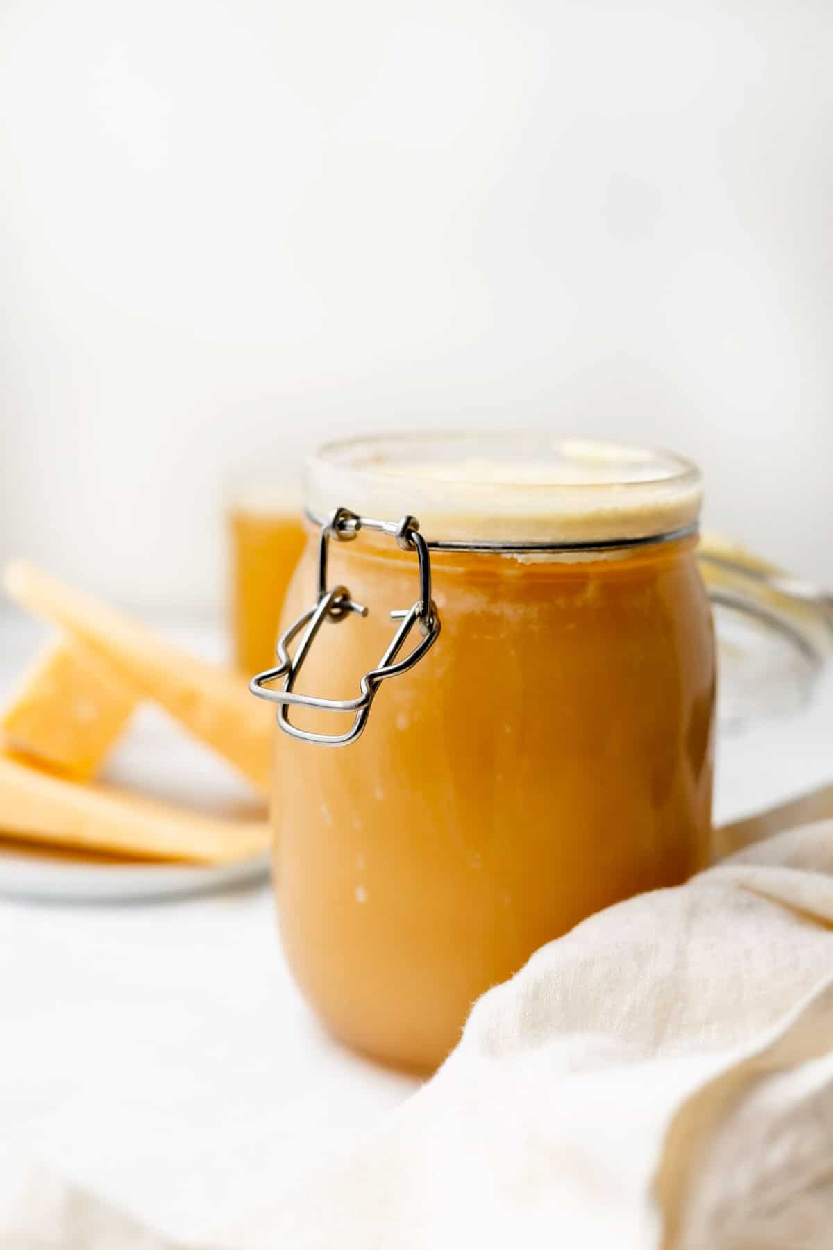 parmesan broth in a jar