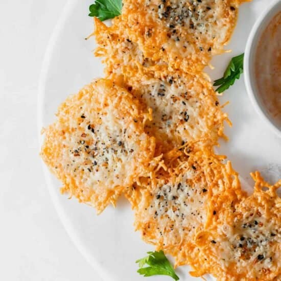 parmesan cheese crisps on plate