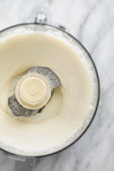 whipped feta dip in food processor.
