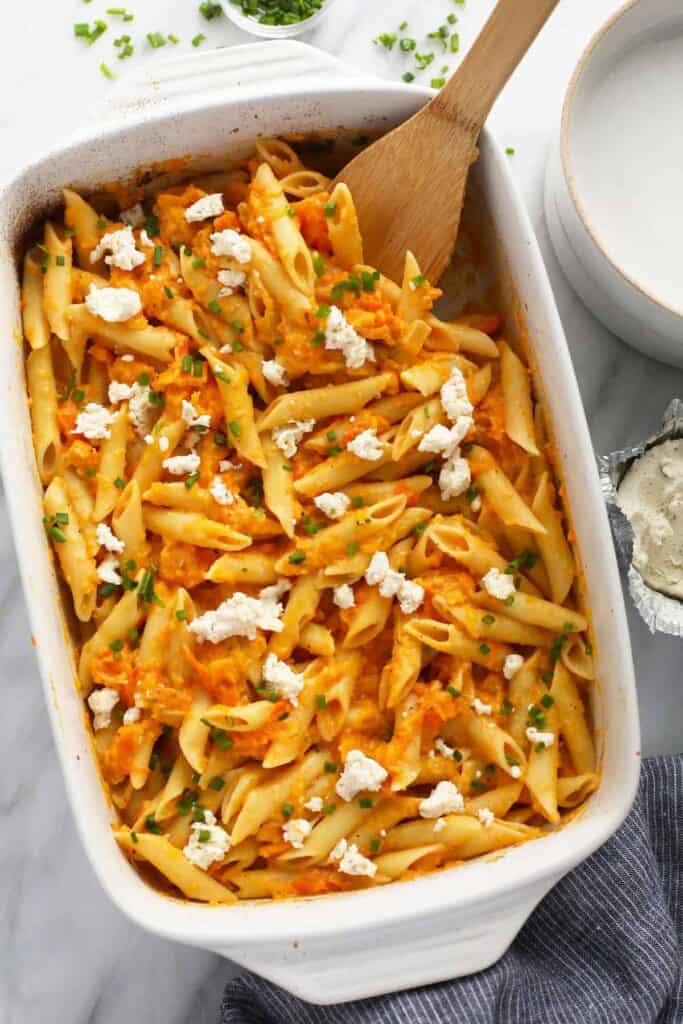 Creamy Baked Butternut Squash Pasta - Cheese Knees