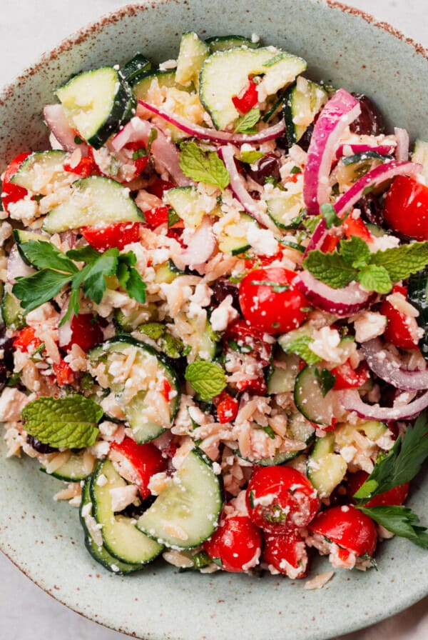 Greek orzo salad