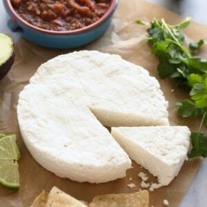 sliced queso fresco.