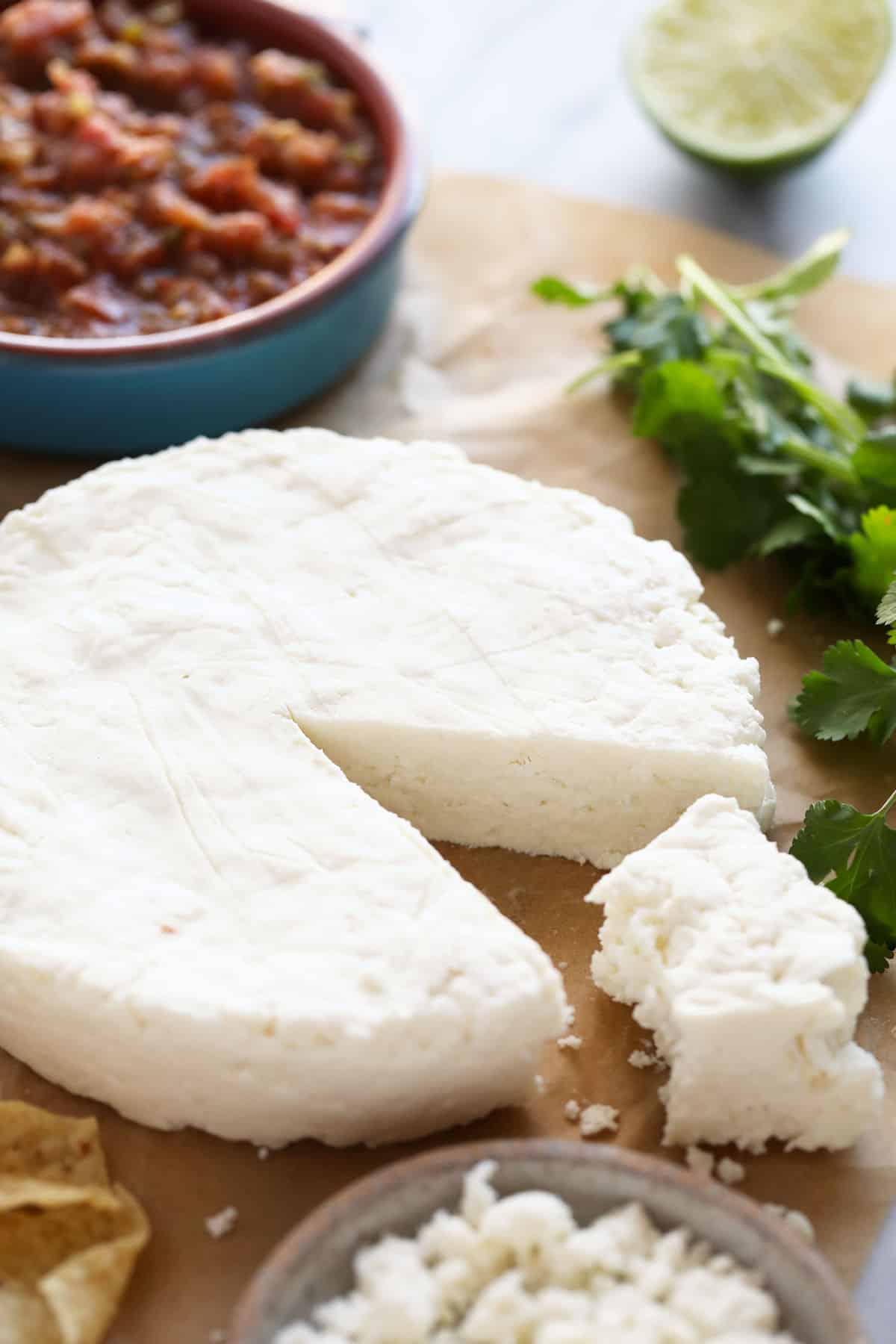 A chunk of queso fresco. 