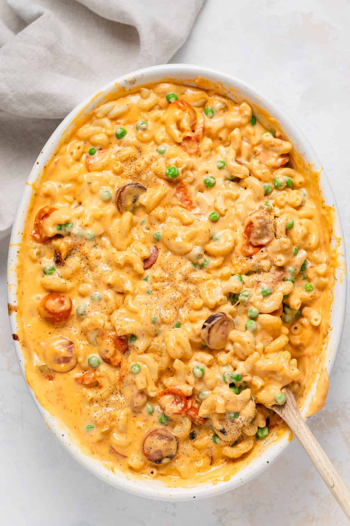 LOADED Baked Velveeta Mac and Cheese Cheese Knees