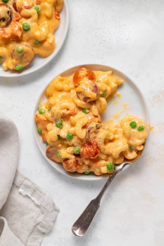 LOADED Baked Velveeta Mac and Cheese Cheese Knees