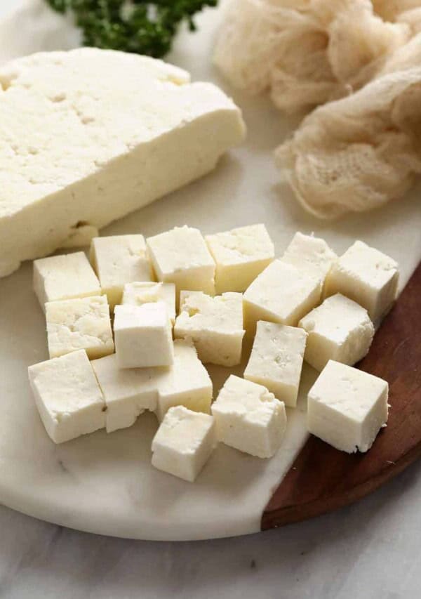 paneer cut into cubes