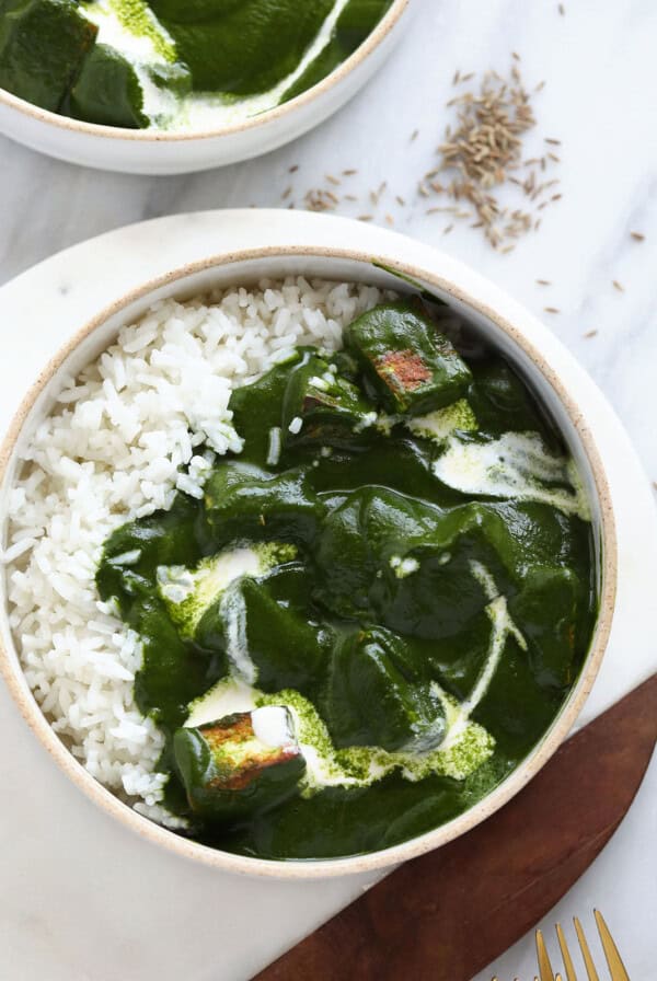 palak paneer in bowl