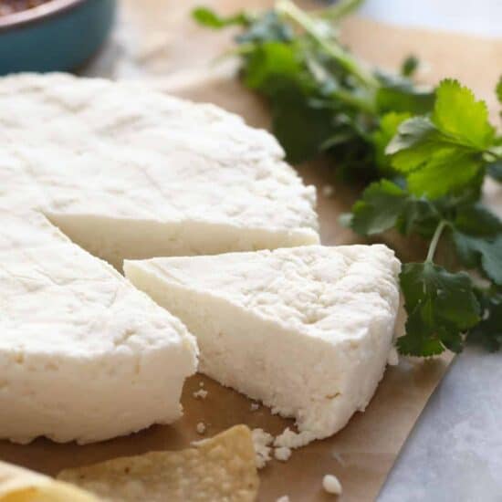 queso fresco on countertop