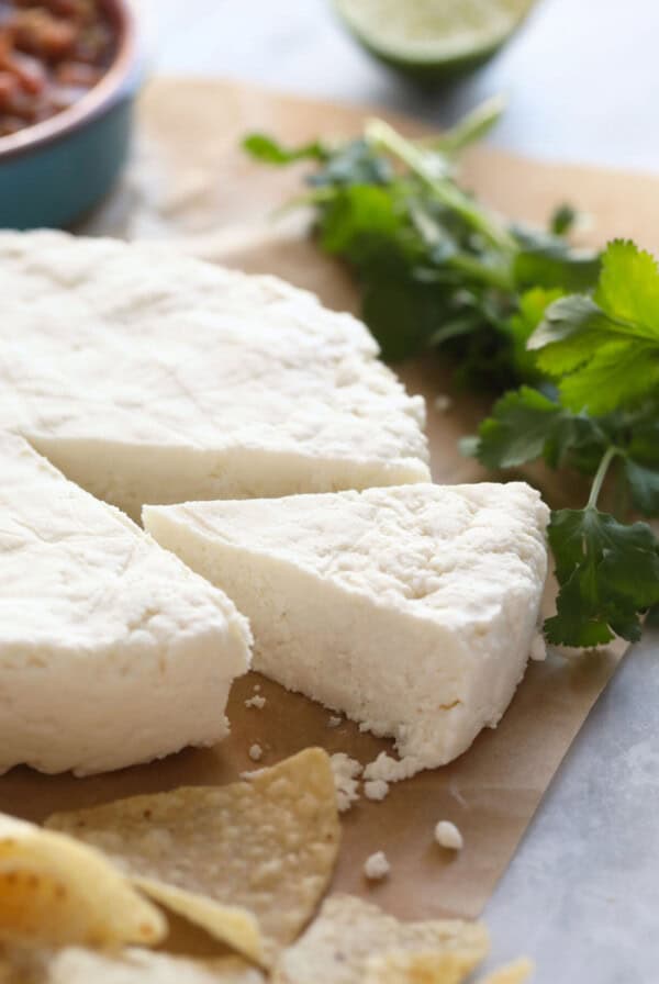 queso fresco on countertop