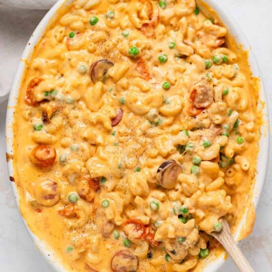 mac and cheese in casserole dish