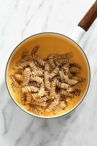 Noodles in a cheese sauce.