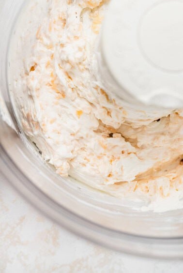 whipped cream in a food processor.