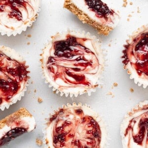 Cheesecake bites on the counter top