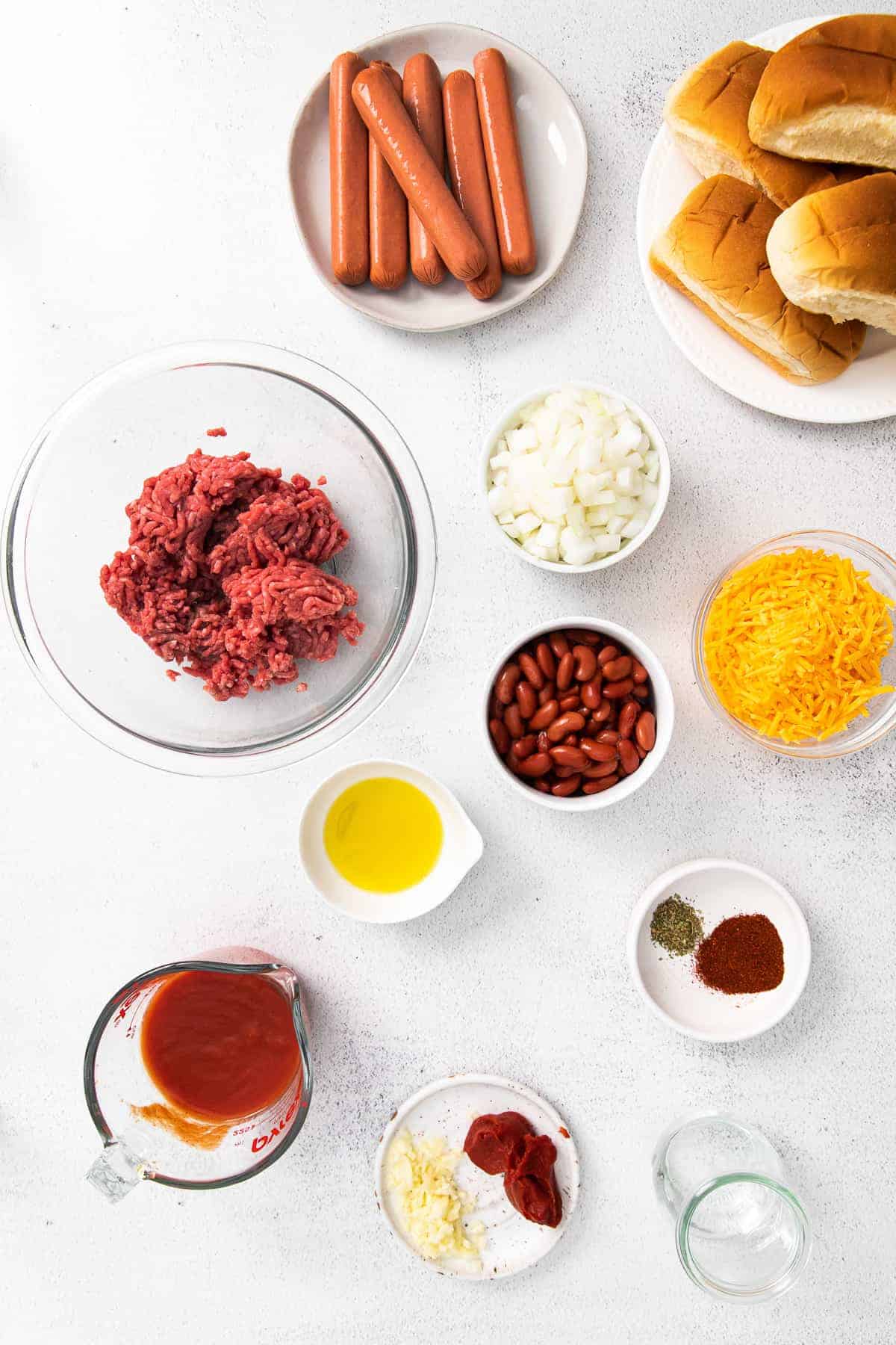 Ingredients on countertop.