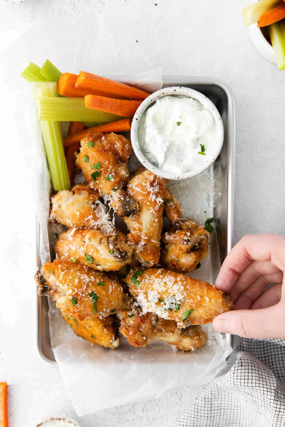 Air Fryer Garlic Parmesan Wings - The Cheese Knees