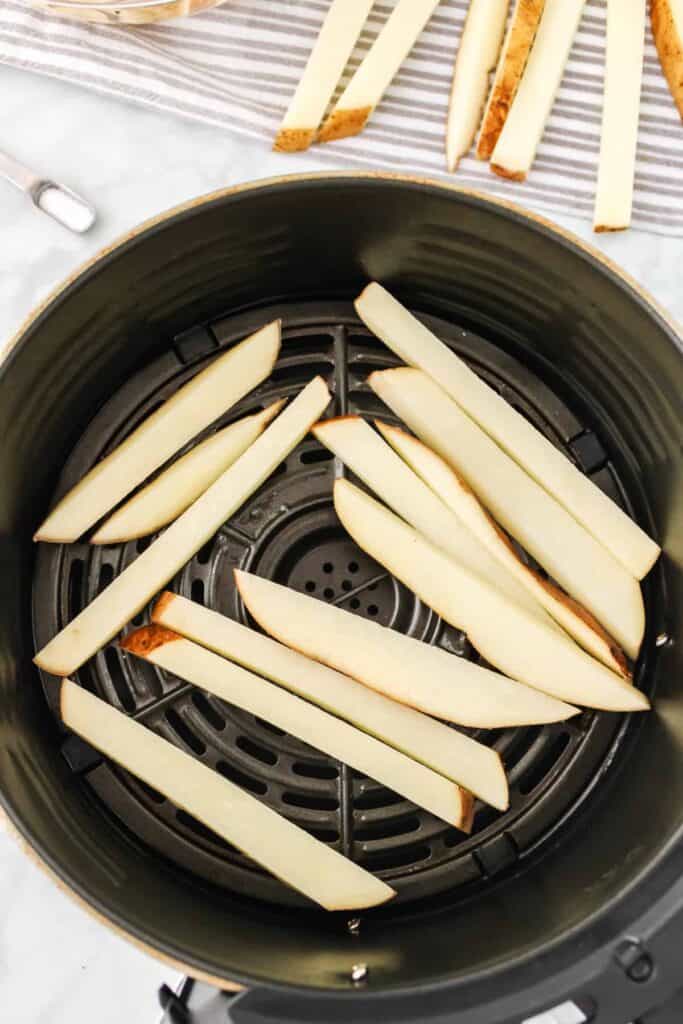 fries inside of air fryer