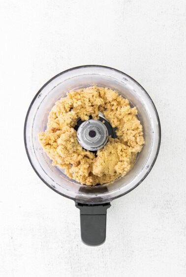 Cannoli dough in a food processor.