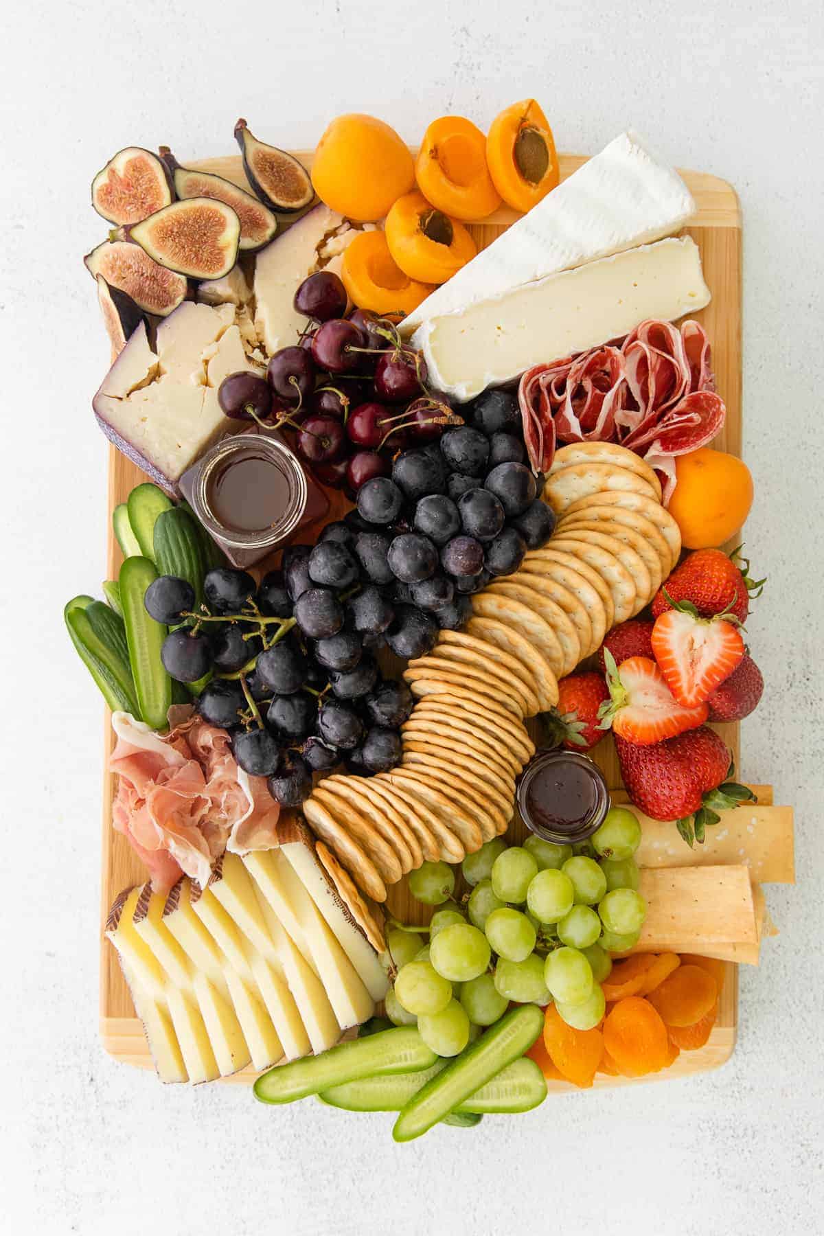 charcuterie board on cutting board