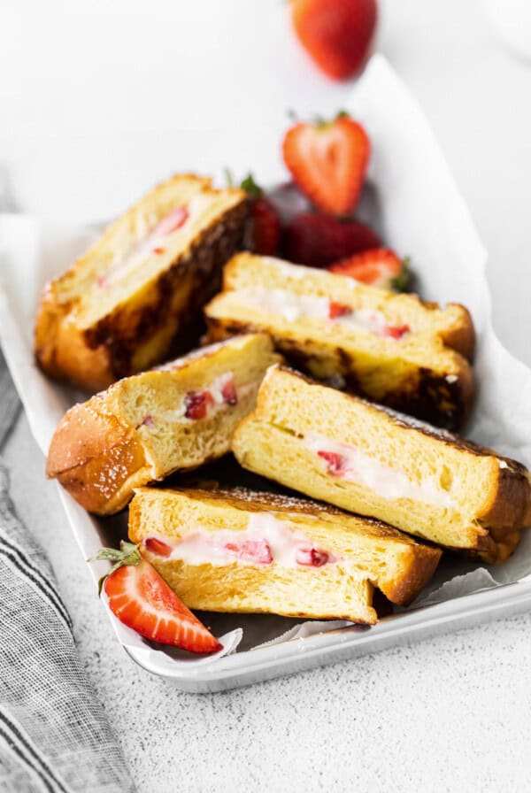 strawberries and cream stuffed french toast