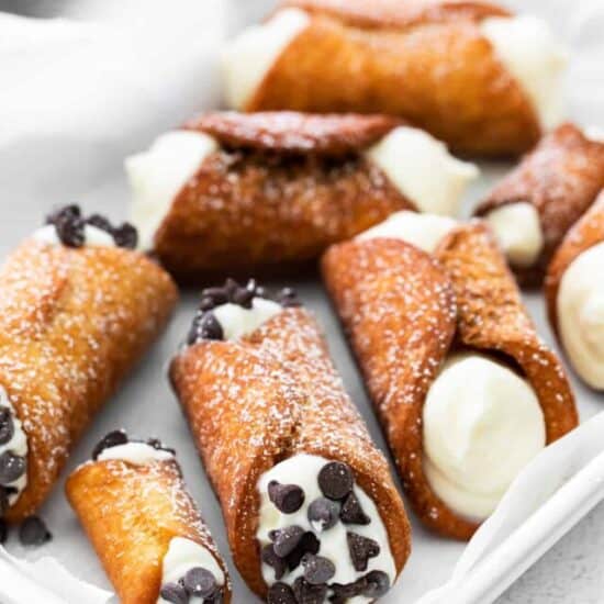 classic cannolis in a dish