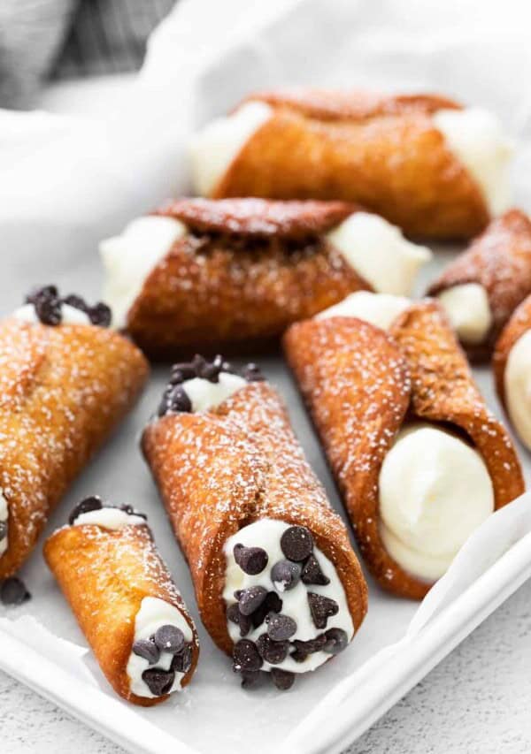 classic cannolis in a dish