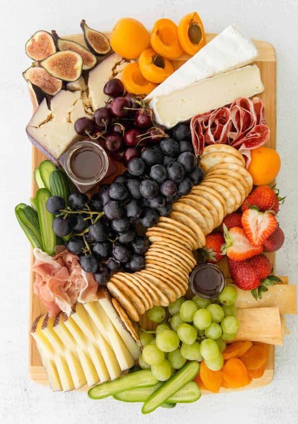 a prepared cheese board