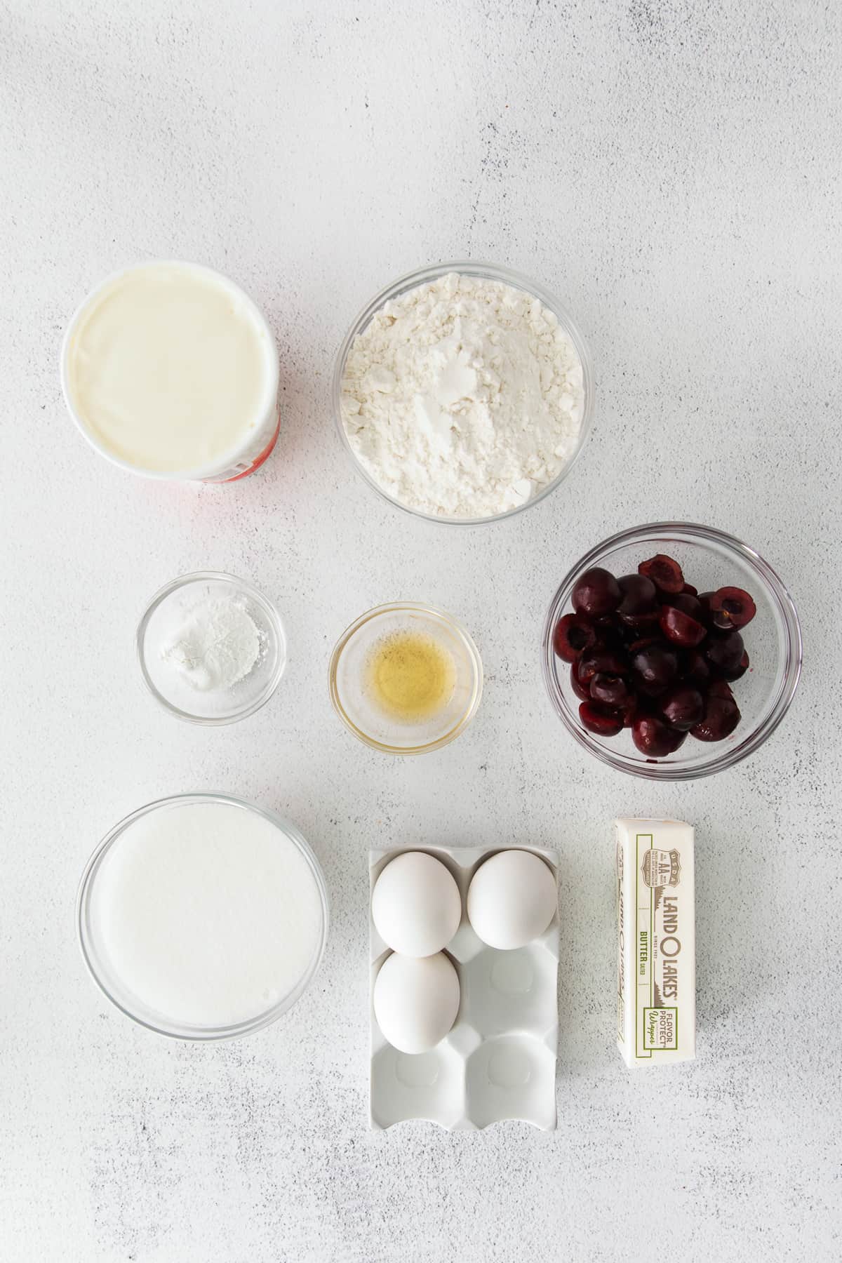 Ricotta cake ingredients.