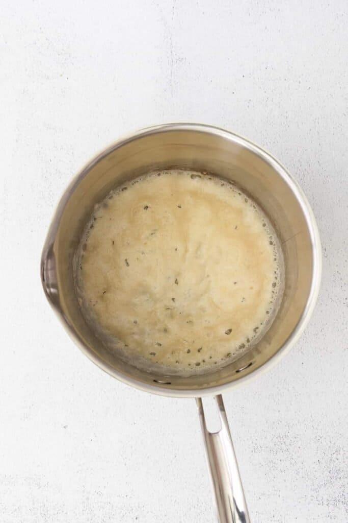 A roux in a saucepan. 